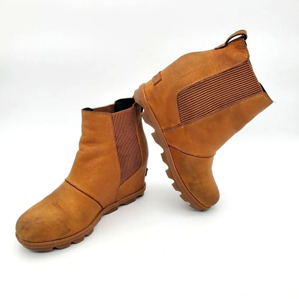 Sorel Boots (Womens 6.5) Joan Of Arctic Wedge II‎ Brown Ankle Booties NL3022-224